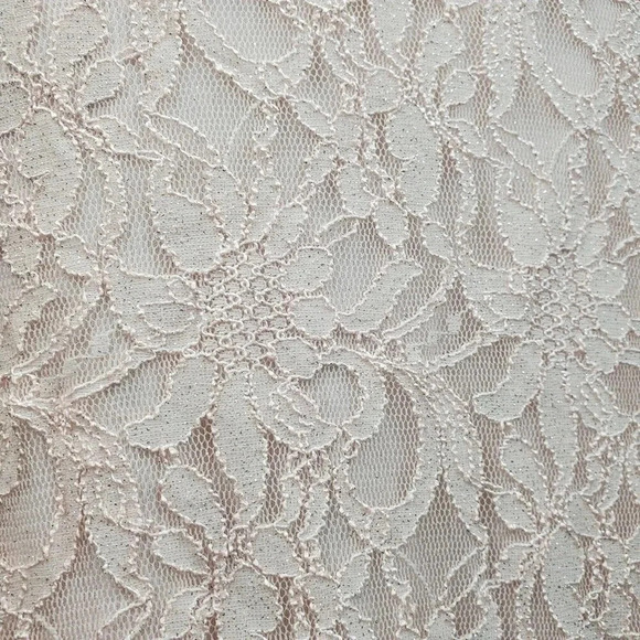 City Triangles Brand Size 9 Two Piece Light Pink Floor Length Lace Formal Dress - Picture 8 of 9